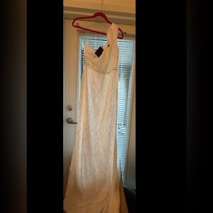 Giffnisetti White Sequence Gown